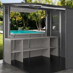 Suncast 8 ft. x 7 ft. Cabana Entertainment Resin Shed with Floor - Image 3
