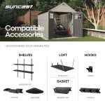 Suncast 8×10 Ft. Outdoor Storage Shed – Large Resin Outdoor Shed with Floor Included, Lockable Double Doors & Skylights. 547 Cu Ft Tremont Garden Resin Sheds for Lawn Tools, Riding Mowers, & Bikes - Image 5