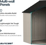 Suncast 8×10 Ft. Outdoor Storage Shed – Large Resin Outdoor Shed with Floor Included, Lockable Double Doors & Skylights. 547 Cu Ft Tremont Garden Resin Sheds for Lawn Tools, Riding Mowers, & Bikes - Image 4