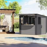 Suncast Cabana 8 x 7 ft. Resin Entertainment Storage Shed with Floor - Image 9
