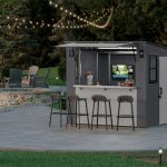 Suncast Cabana 8 x 7 ft. Resin Entertainment Storage Shed with Floor - Image 6