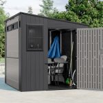 Suncast Cabana 8 x 7 ft. Resin Entertainment Storage Shed with Floor - Image 5