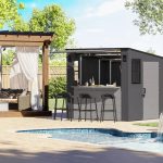 Suncast Cabana 8 x 7 ft. Resin Entertainment Storage Shed with Floor - Image 2