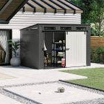Suncast Modernist 10 ft. x 7 ft. Barn Door Resin Storage Shed - Image 2