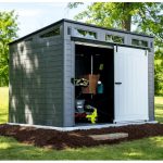 Suncast Modernist 10 ft. x 7 ft. Barn Door Resin Storage Shed - Image 8