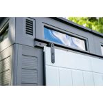 Suncast Modernist 10 ft. x 7 ft. Barn Door Resin Storage Shed - Image 4
