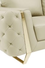 The Aldridge – Beige Italian Leather Sofa with Gold Legs - Image 13