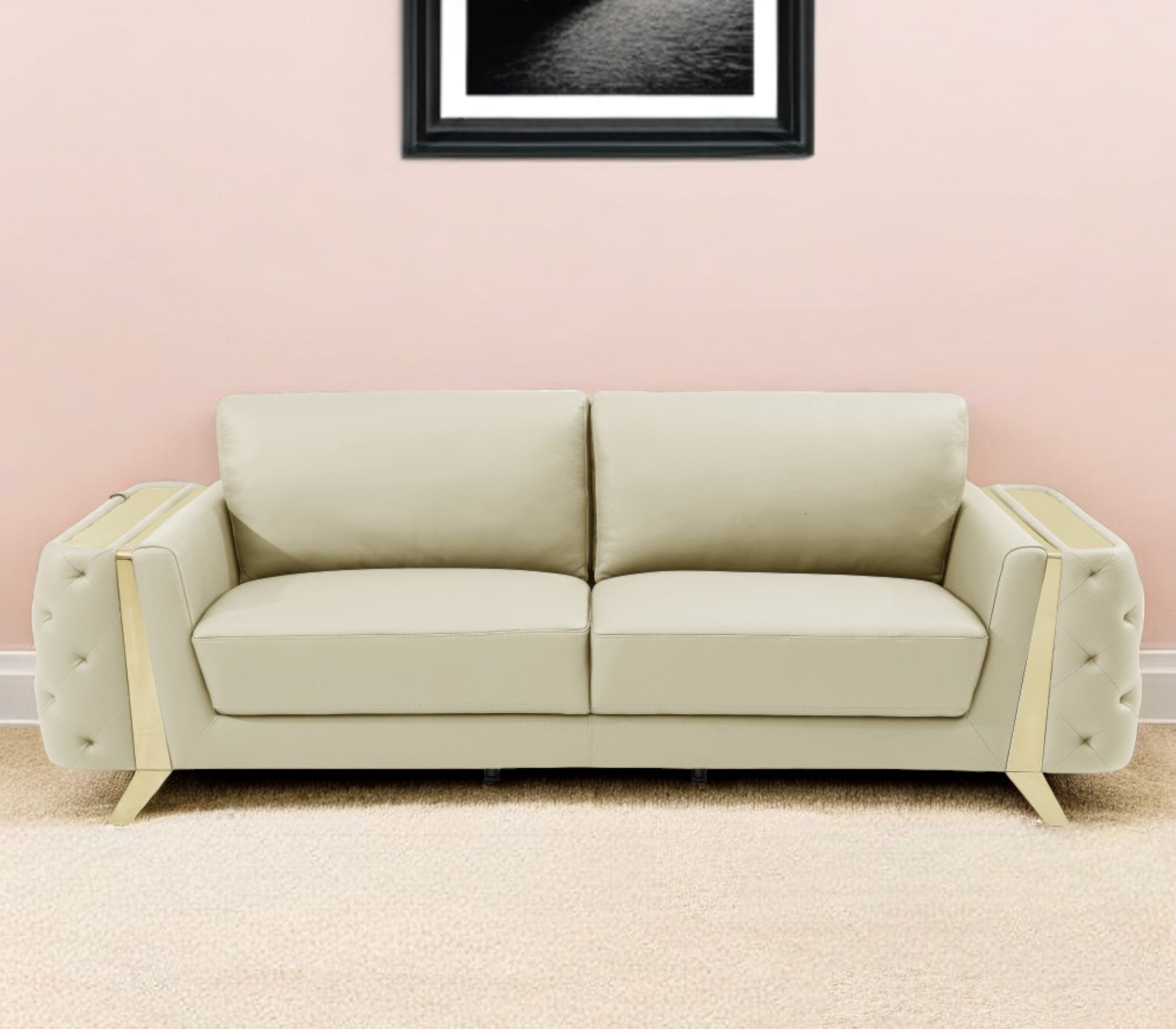 the-aldridge-beige-italian-leather-sofa-with-gold-legs-6652147-1 The Aldridge – Beige Italian Leather Sofa with Gold Legs - Image 1