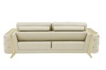 The Aldridge – Beige Italian Leather Sofa with Gold Legs - Image 16