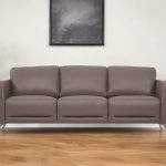 The Belmont – Taupe Leather Sofa with Black Legs
