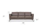 The Belmont – Taupe Leather Sofa with Black Legs - Image 2