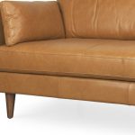 The Edisto – Tan Leather Sofa with Toss Pillows - Image 4