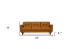 The Longhorn – Orange Leather Sofa with Black Legs - Image 6