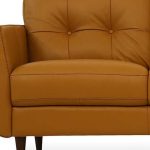 The Longhorn – Orange Leather Sofa with Black Legs - Image 2