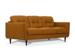 The Longhorn – Orange Leather Sofa with Black Legs - Image 4