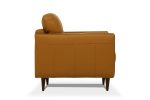 The Longhorn – Orange Leather Sofa with Black Legs - Image 3