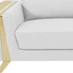 The Monroe – White Italian Leather Sofa with Gold Legs - Image 4