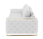 The Monroe – White Italian Leather Sofa with Gold Legs - Image 5
