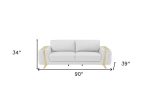 The Monroe – White Italian Leather Sofa with Gold Legs - Image 2