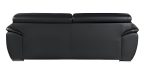 The Nightfall – Black Genuine Leather Sofa with Silver Legs - Image 6