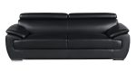 The Nightfall – Black Genuine Leather Sofa with Silver Legs - Image 7