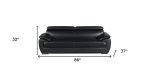 The Nightfall – Black Genuine Leather Sofa with Silver Legs - Image 2
