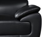 The Nightfall – Black Genuine Leather Sofa with Silver Legs - Image 3