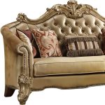 The Versailles – Bone Faux Leather Sofa with Gold Legs - Image 3