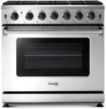 Thor Kitchen LRG3601U 36-Inch Professional Freestanding Gas Range with Convection Oven, Stainless Steel - Prioka