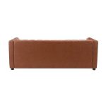 Ulysses Genuine Leather Sofa – Brown Channel-Tufted Luxury Sofa - Image 4