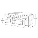 Ulysses Genuine Leather Sofa – Camel Channel-Tufted Luxury Sofa - Image 3