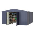 Veikous 10 ft. x 12 ft. Outdoor Metal Storage Shed with Lockable Door and Vents, Gray - Image 2