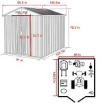 Veikous 8 x 12 Foot Outdoor Storage Shed with Lockable Door and Vents - Image 9