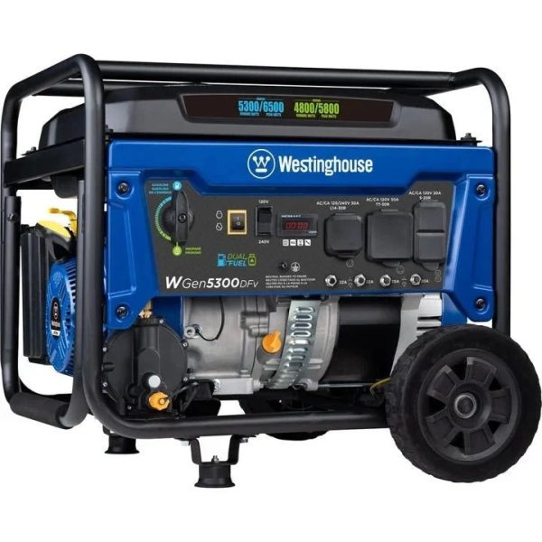 Westinghouse WGen5300DFv Dual Fuel Portable Generators. - Prioka