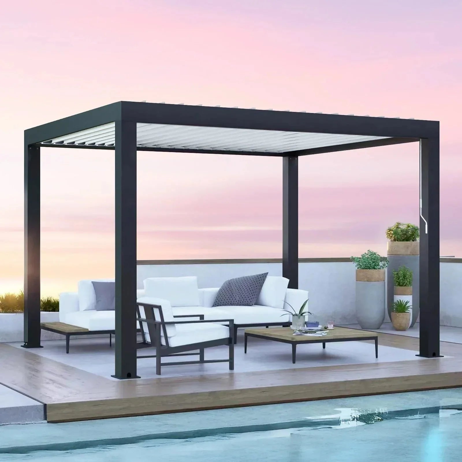 yardistry-aluminum-louvered-pergola-1212-ft-7331895 Yardistry Aluminum Louvered Pergola 12×12 ft - Prioka