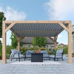 Yardistry Structures 10×12 Ft Cedar Wood Louvered Pergola, Natural Cedar - Image 2