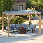 Yardistry Structures 10×12 Ft Cedar Wood Louvered Pergola, Natural Cedar - Image 4