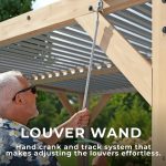 Yardistry Structures 10×12 Ft Cedar Wood Louvered Pergola, Natural Cedar - Image 9