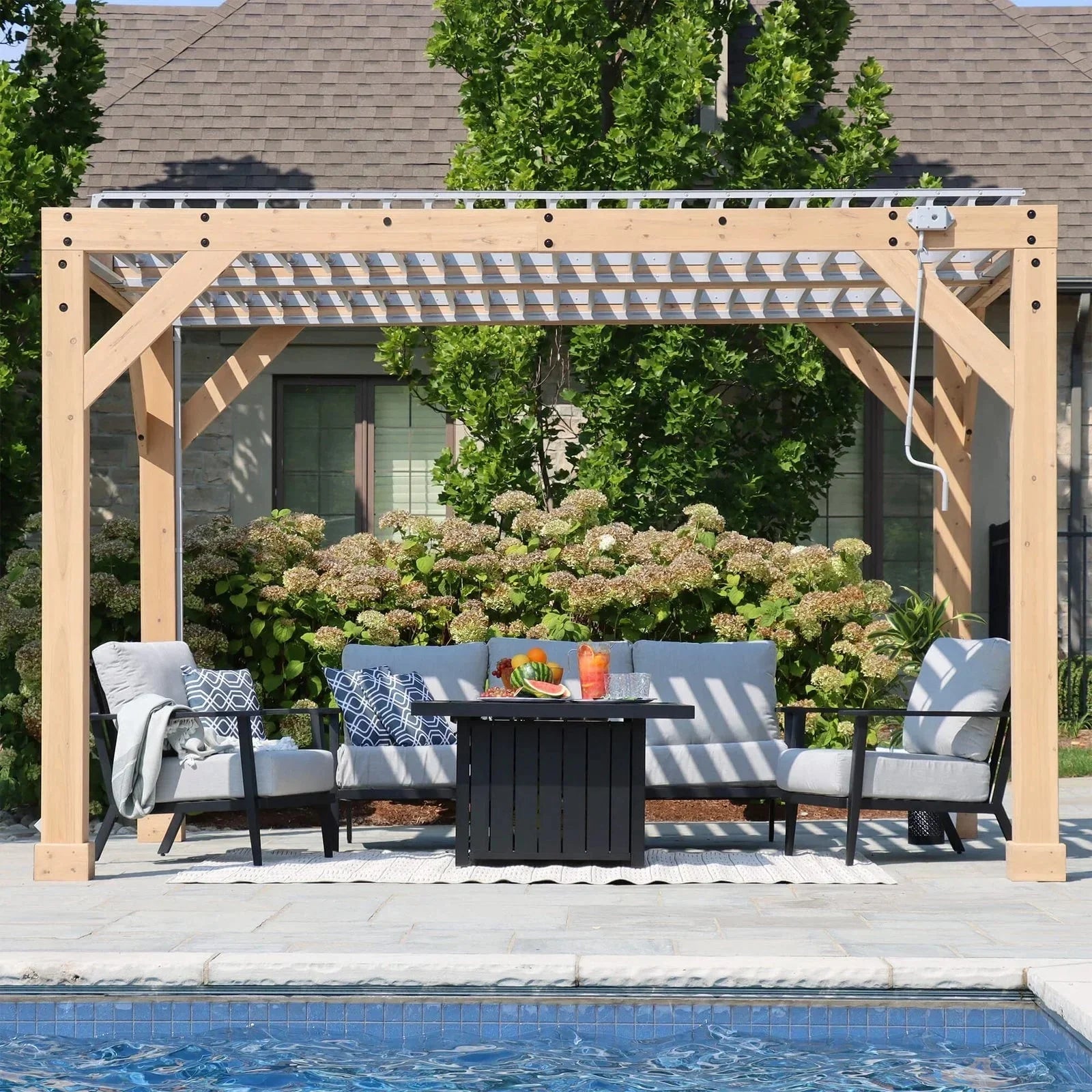 yardistry-structures-1012-ft-cedar-wood-louvered-pergola-natural-cedar-9573798 Yardistry Structures 10×12 Ft Cedar Wood Louvered Pergola, Natural Cedar - Prioka
