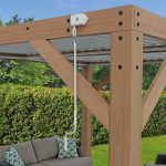Yardistry Structures 13 x 11 ft Cedar Louvered Roof Pergola - Image 4