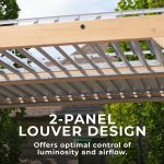 YardistryStructures 10 x 12 Ft Cedar Wood Louvered Pergola, Natural Cedar - Image 7