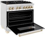 ZLINE Autograph Edition 36 Inch 4.6 Cu. Ft. Dual Fuel Range with Gold Accents, RAZ-36-G - Image 4