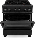 ZLINE Legacy 30-inch 4.0 Cu. Ft. Dual Fuel Range with Brass Burners, Black Stainless Steel (RAB-BR-30) - Image 6