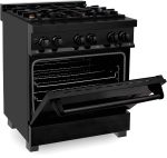 ZLINE Legacy 30-inch 4.0 Cu. Ft. Dual Fuel Range with Brass Burners, Black Stainless Steel (RAB-BR-30) - Image 3