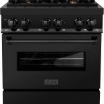 ZLINE Legacy 30-inch 4.0 Cu. Ft. Dual Fuel Range with Brass Burners, Black Stainless Steel (RAB-BR-30) - Prioka